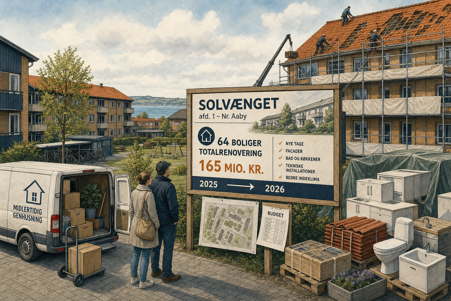 Illustration til: 64 boliger i Nr. Aaby får totalrenovering for 165 millioner