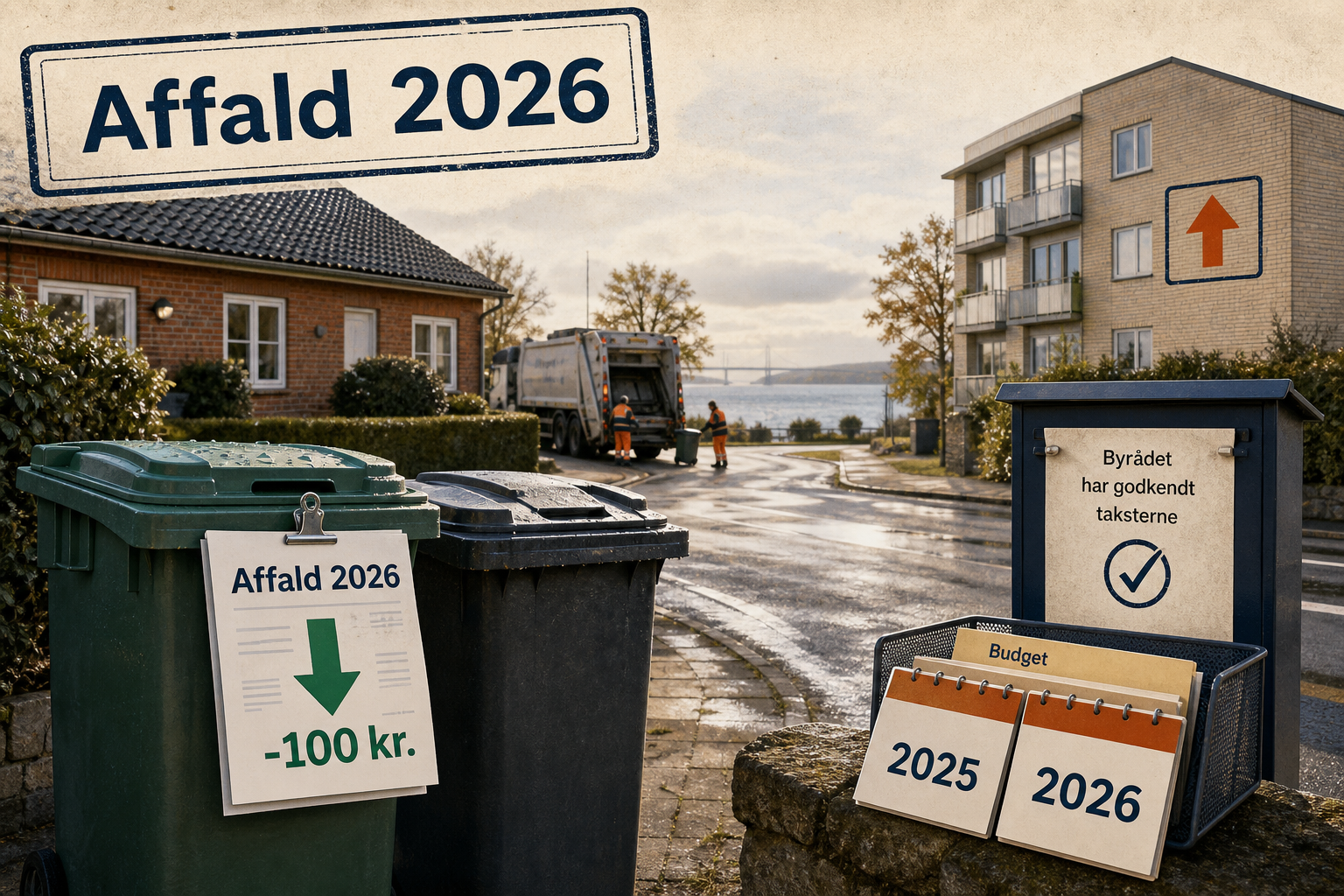 Illustration til: Regningen for affald falder for de fleste husejere