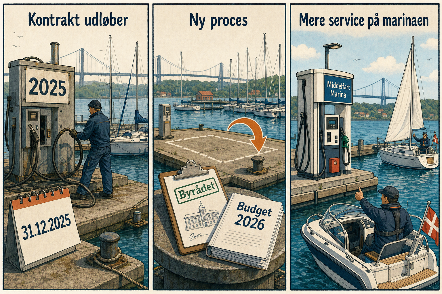 Illustration til: Startskud til nyt tankanlæg på Middelfart Marina