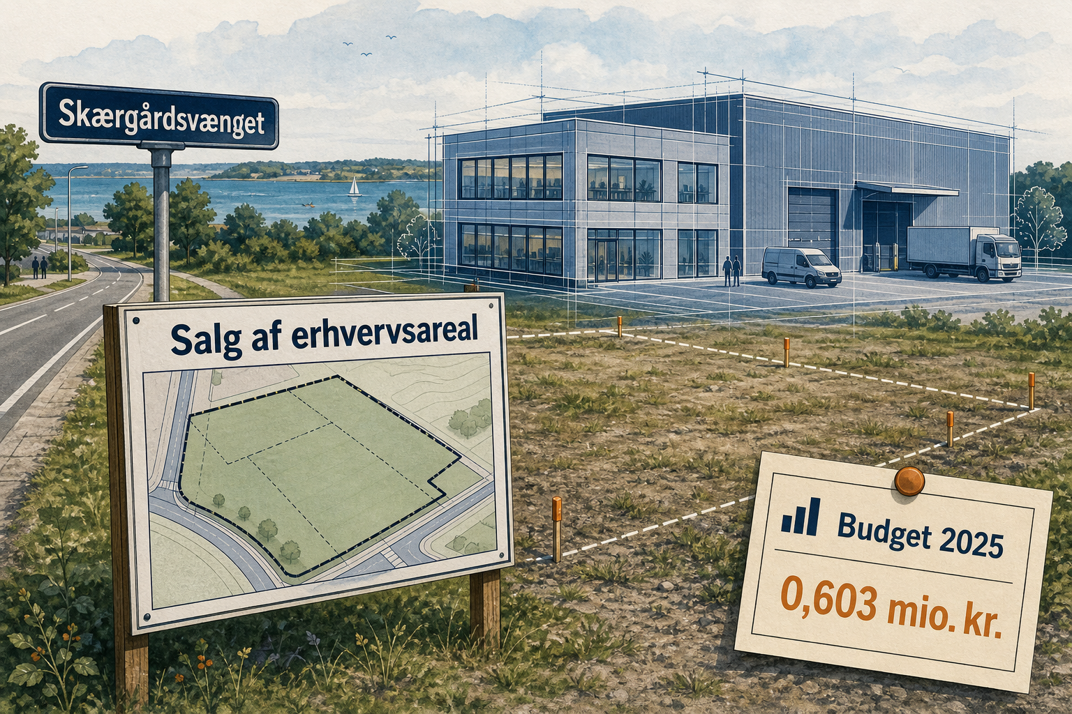 Illustration til: Byrådet behandler salg af erhvervsareal