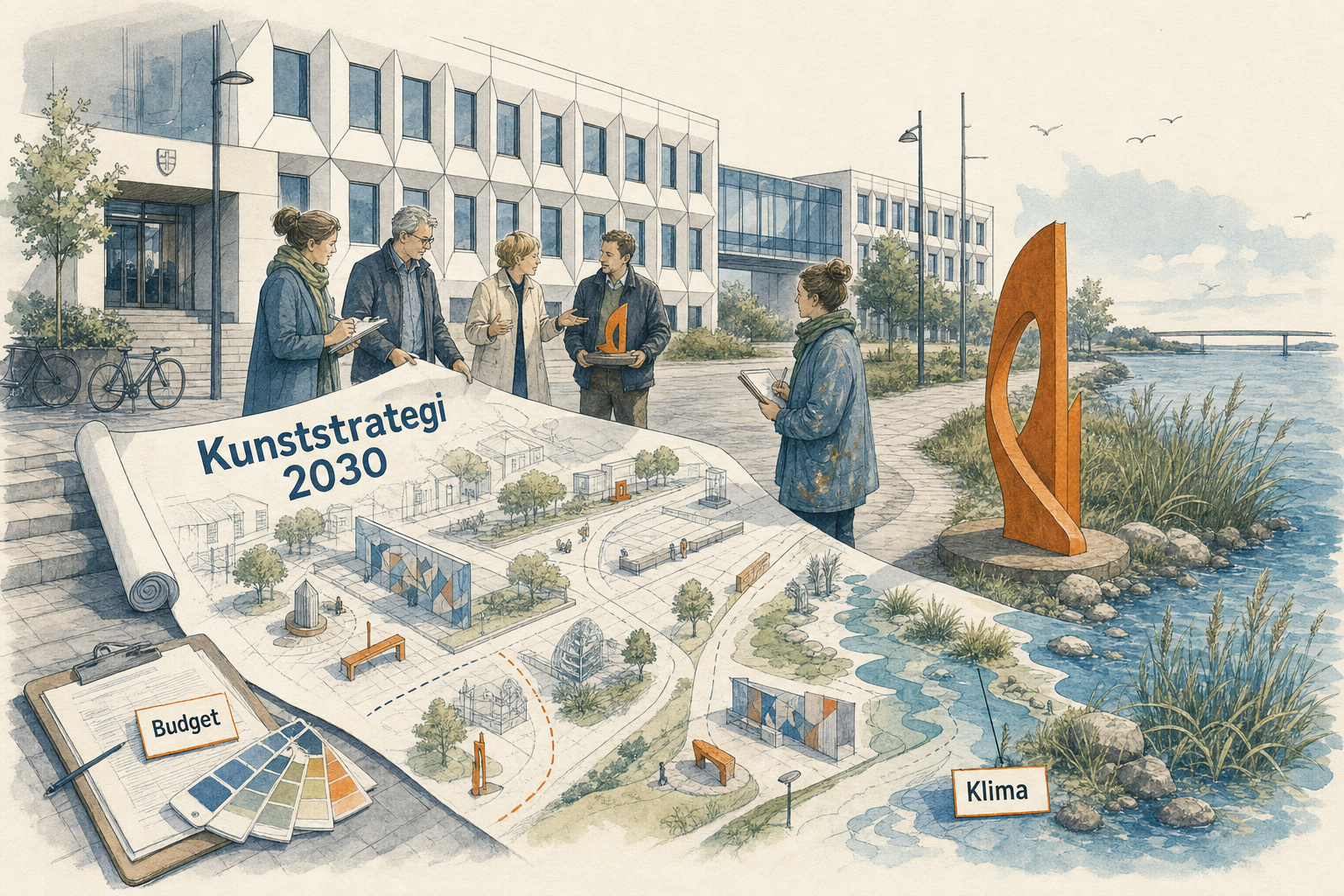 Illustration til: Ny plan: Kunst skal forme by og natur frem til 2030