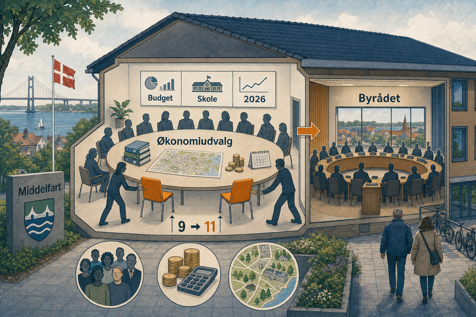 Illustration til: Økonomiudvalget står til udvidelse: Plads til alle partier