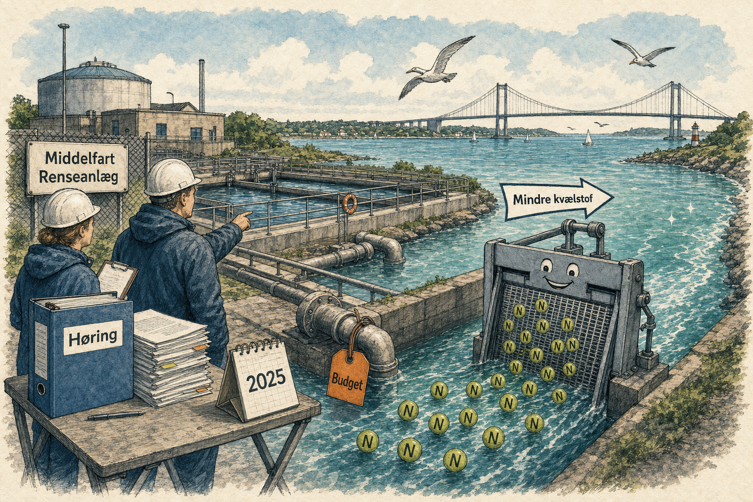 Illustration til: Skrappere krav til renseanlæg skal skåne Lillebælt for kvælstof