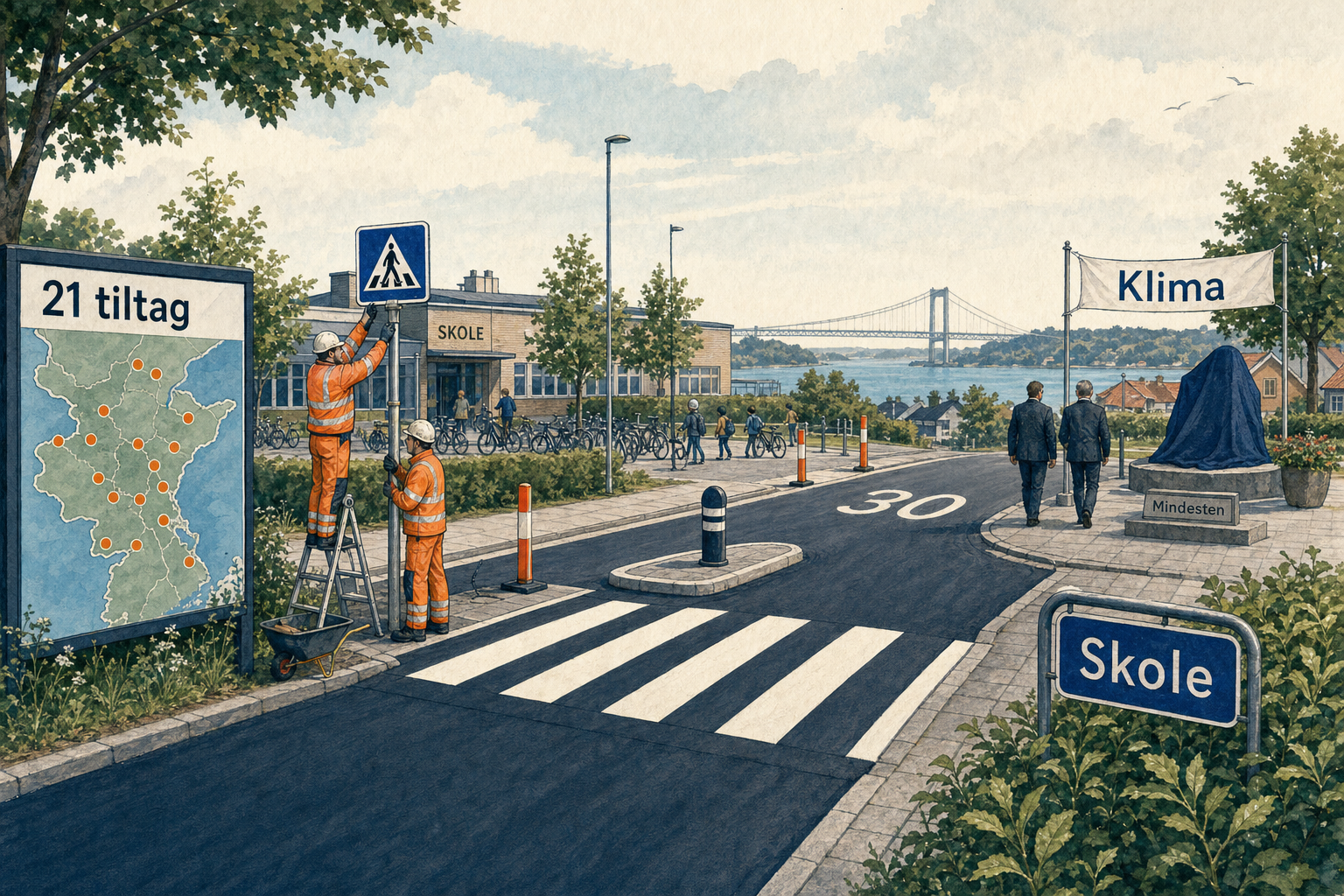 Illustration til: 21 nye tiltag skal sikre trafikken: Ministre og veteraner i fokus