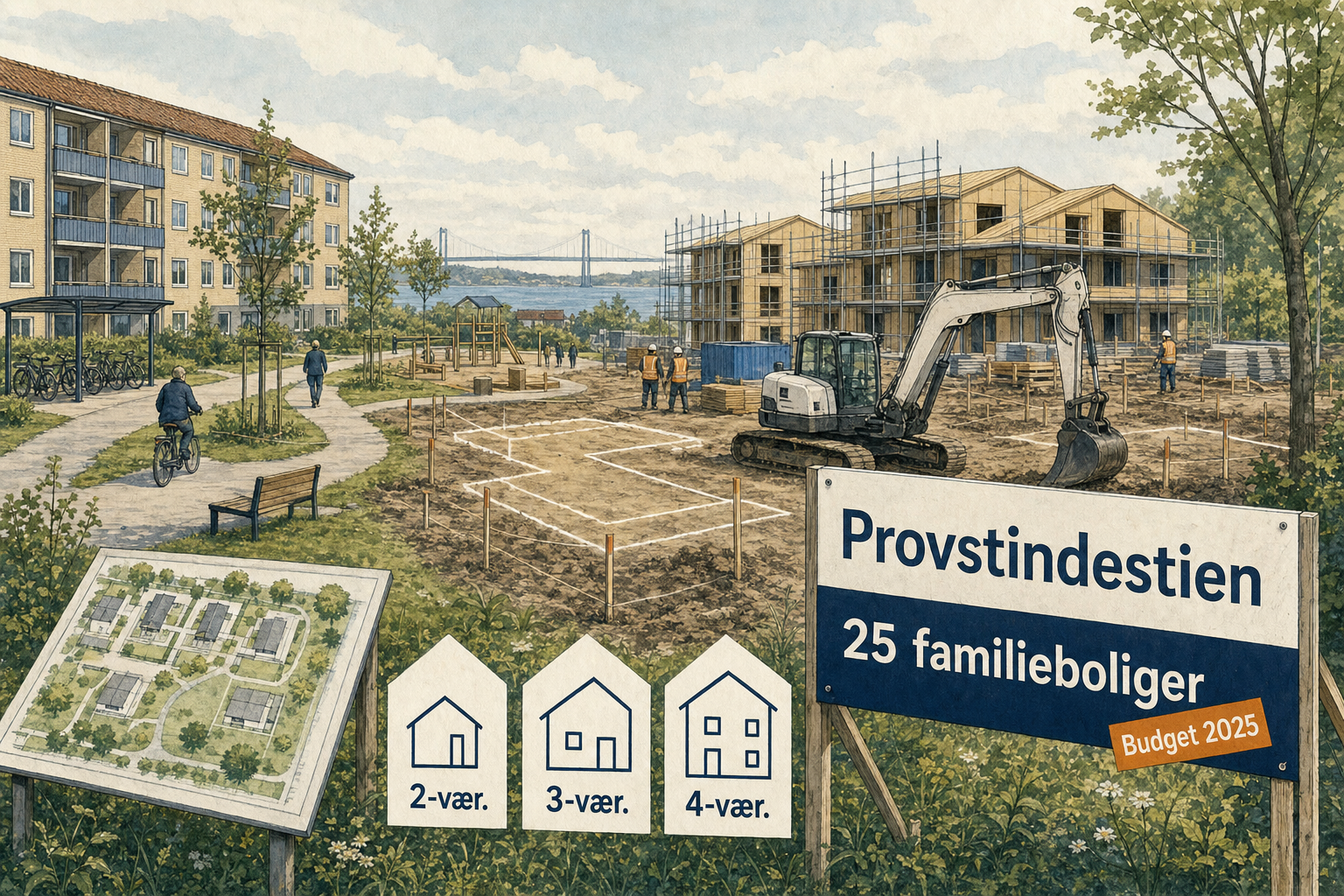 Illustration til: 25 nye familieboliger på vej ved Provstindestien