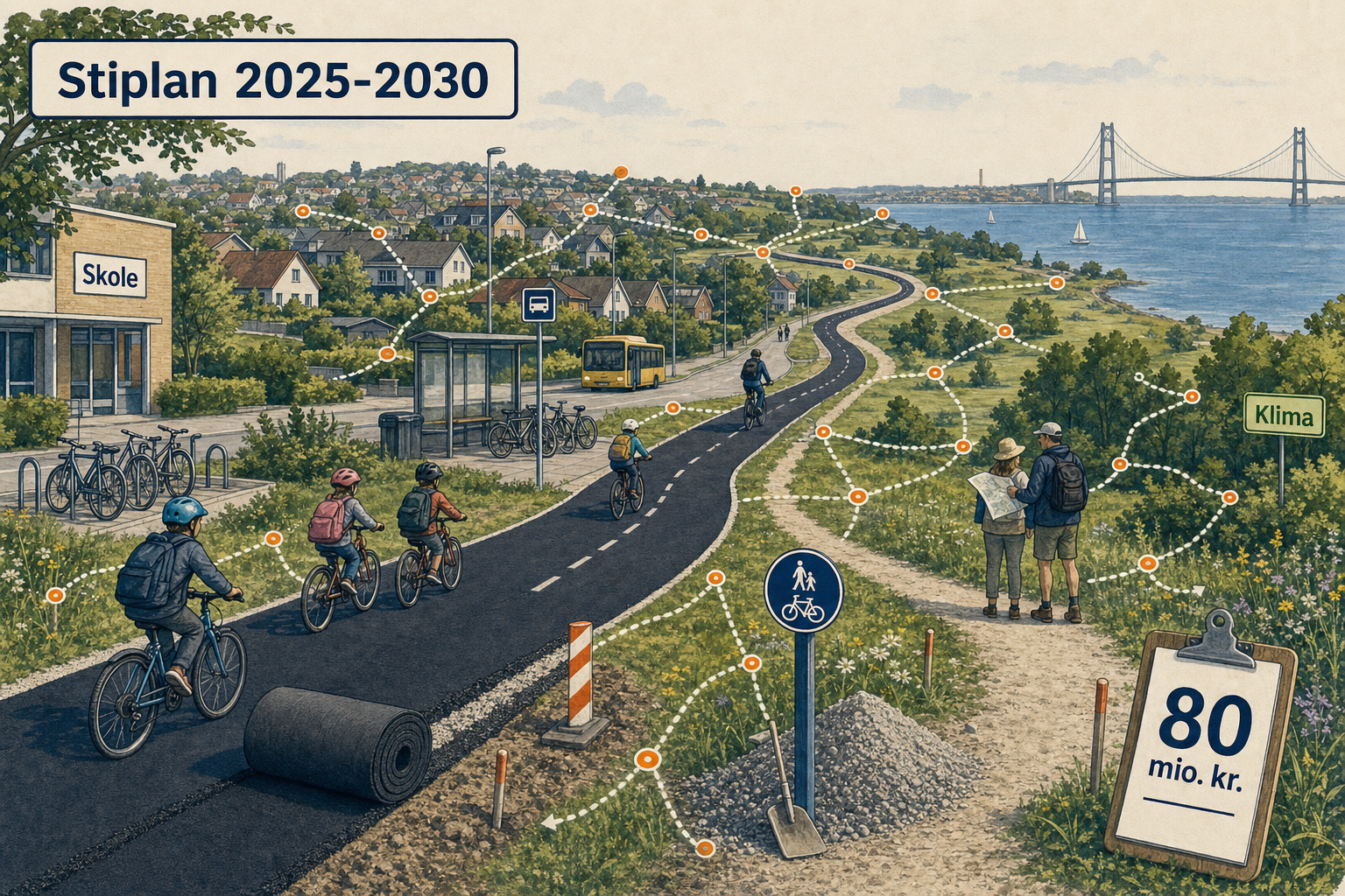 Illustration til: 80 millioner kroner sikrer 25 nye stier i hele kommunen