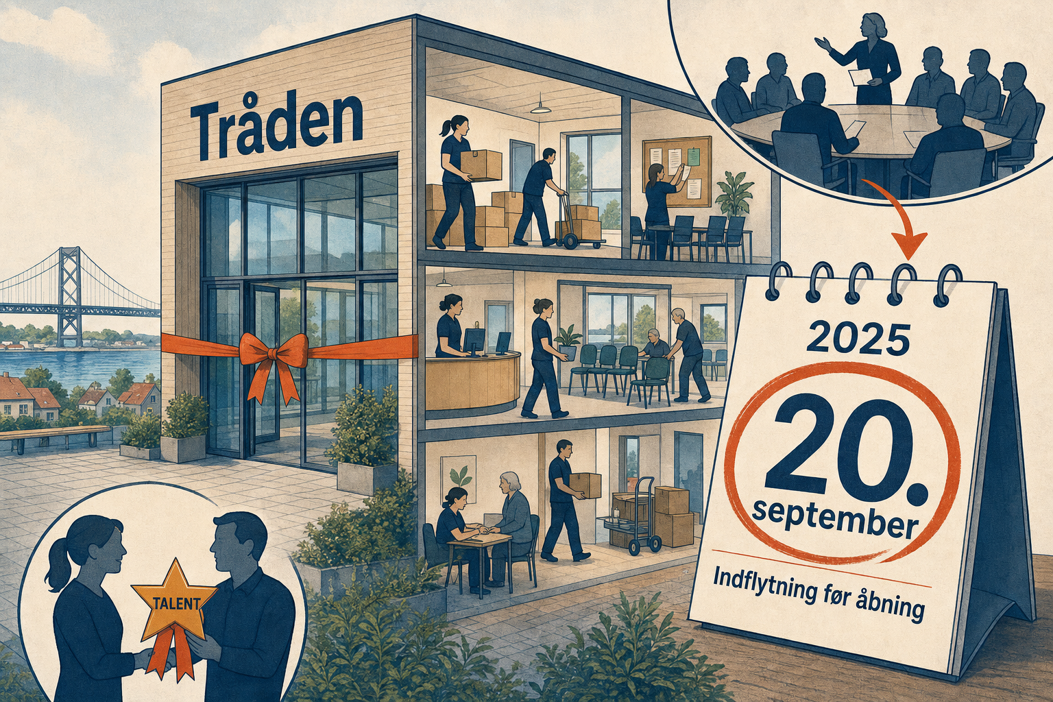 Illustration til: Åbningsdatoen for Tråden er på plads: Dørene slås op til september