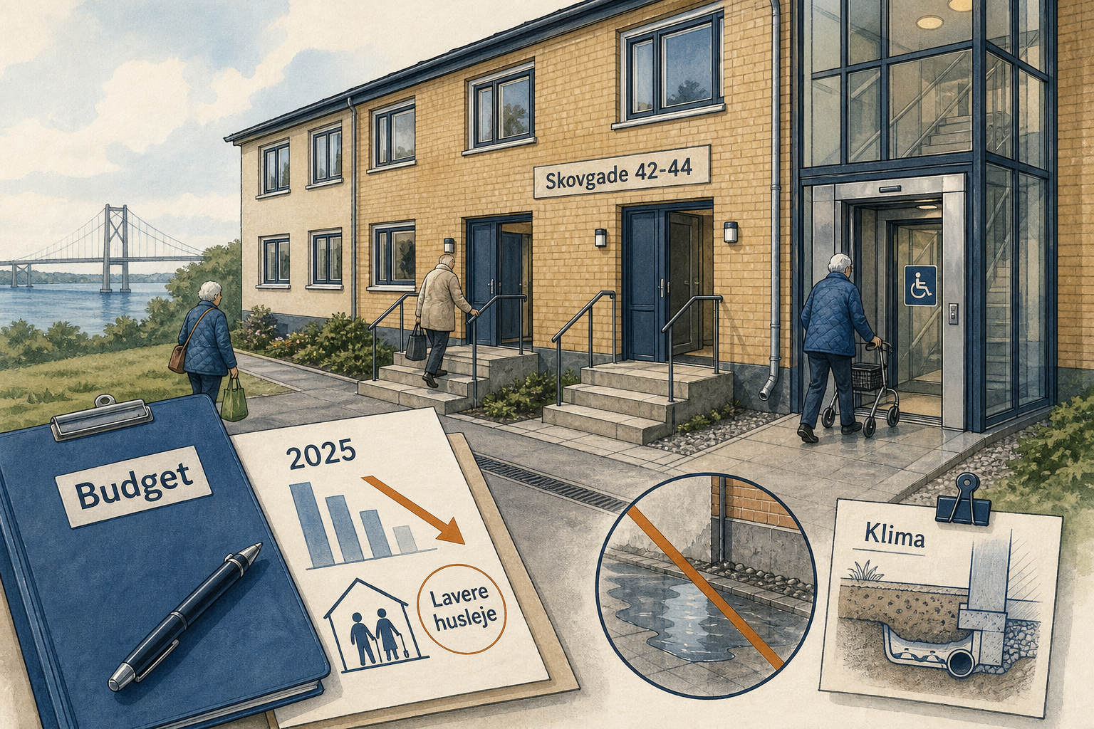 Illustration til: Ældreboliger i Skovgade færdigrenoveret: Projektet blev billigere end ventet