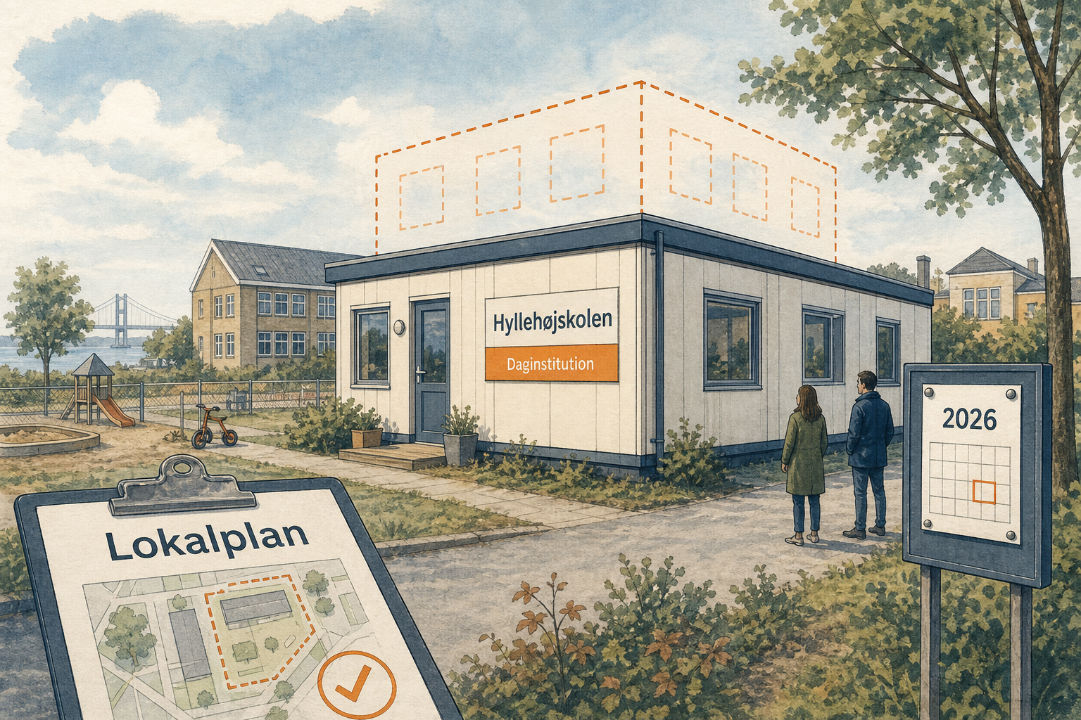 Illustration til: Daginstitution ved Hyllehøjskolen får lov at blive stående