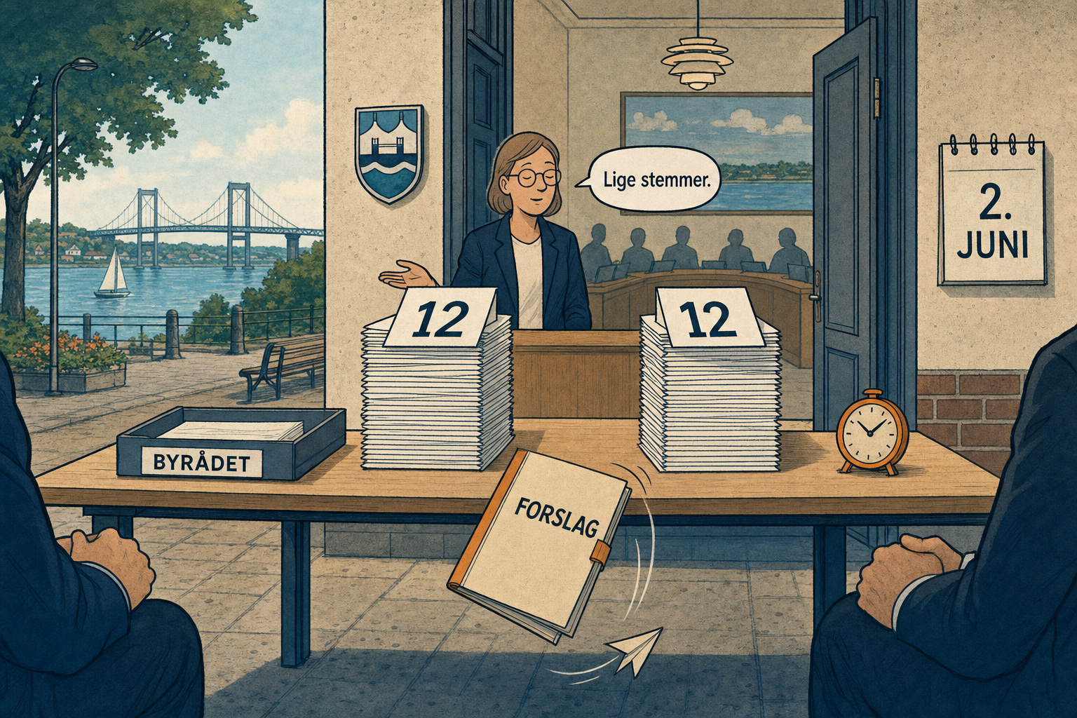 Illustration til: Dødt løb i byrådssalen: Forslag om bedre forberedelsestid falder
