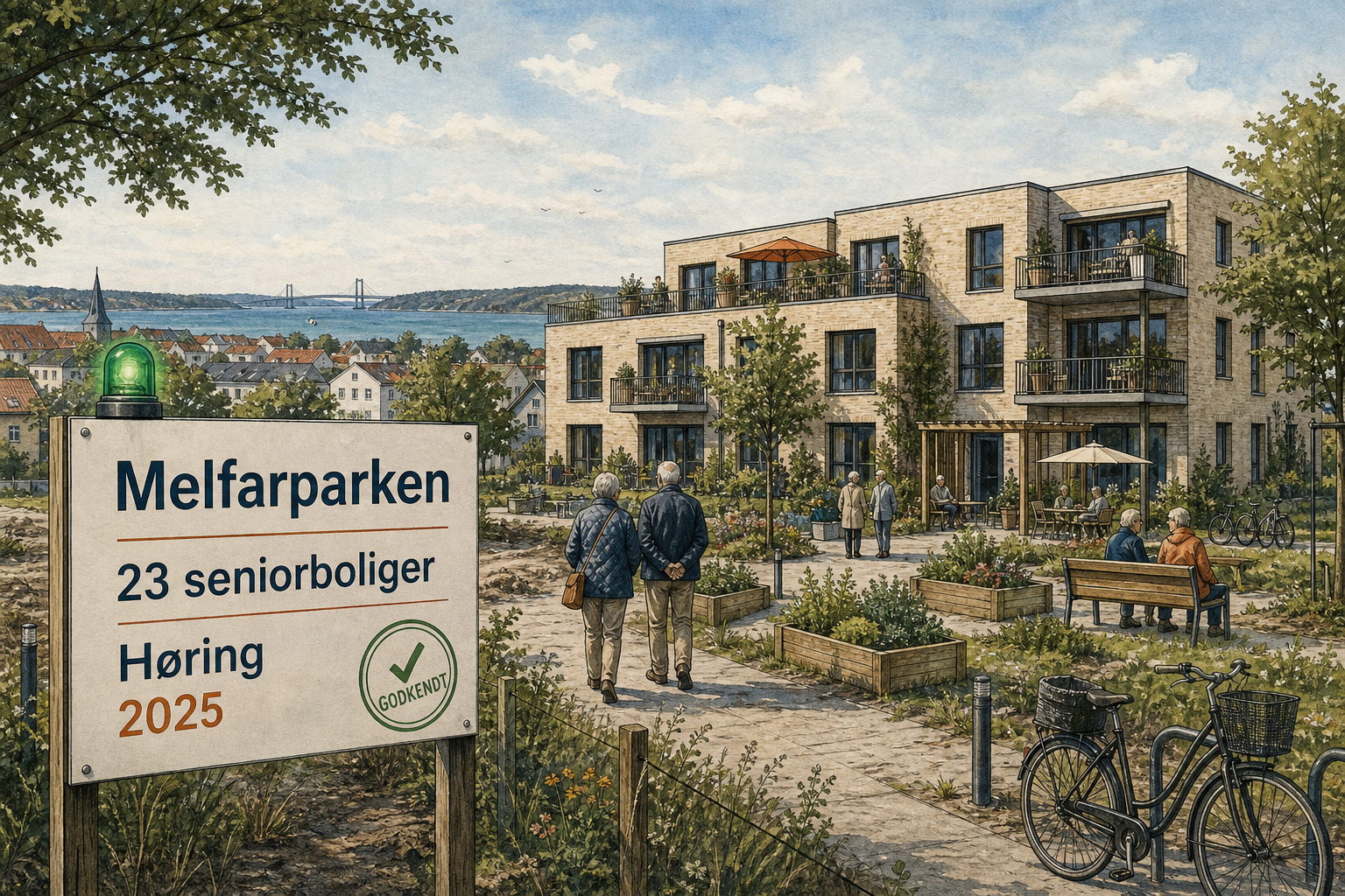Illustration til: Grønt lys til 23 nye seniorboliger i Melfarparken