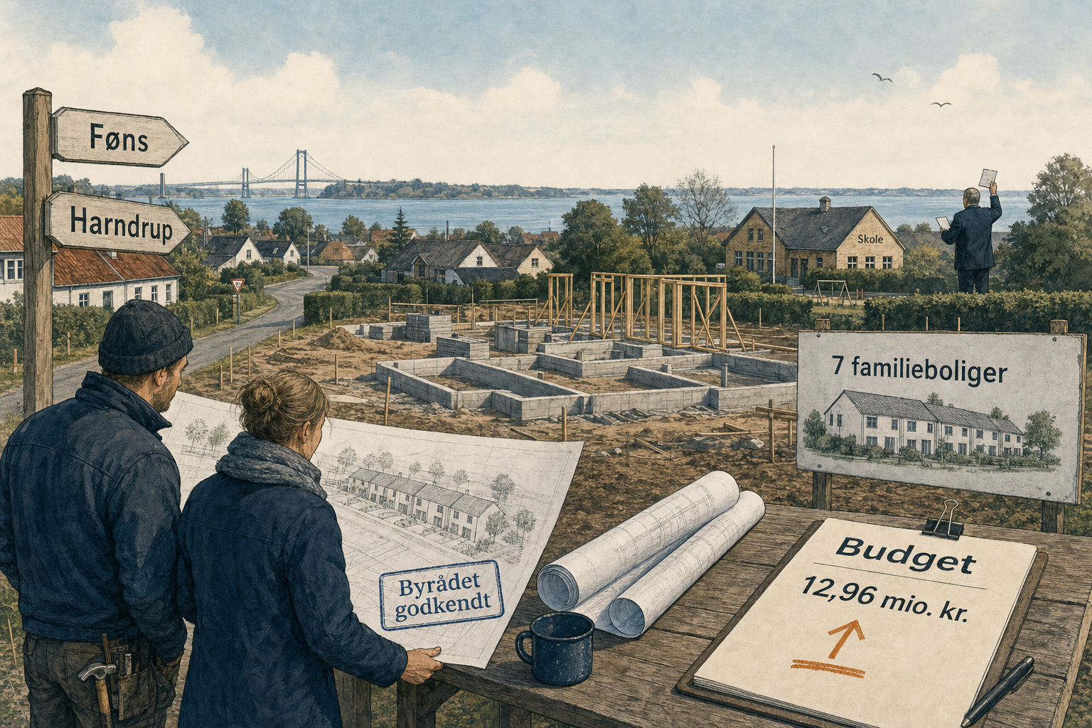 Illustration til: Grønt lys til nye familieboliger i Føns og Harndrup