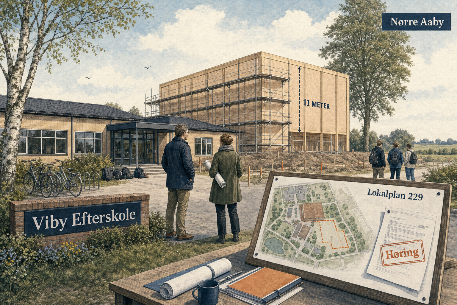 Illustration til: Grønt lys til udvidelse: Viby Efterskole bygger ny teatersal