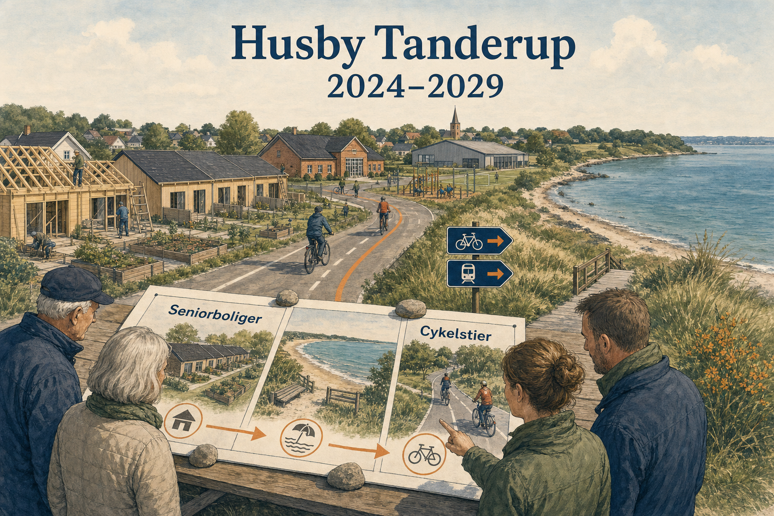 Illustration til: Her er planen for Husby Tanderup: Nye boliger, strand og cykelstier