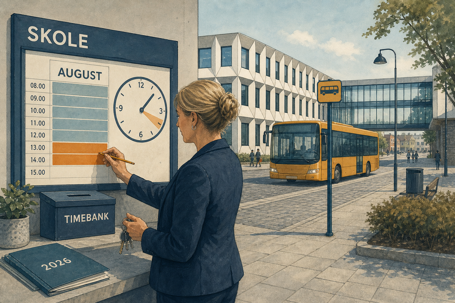Illustration til: Kortere skoledage fra august: Nu bestemmer den lokale skoleleder