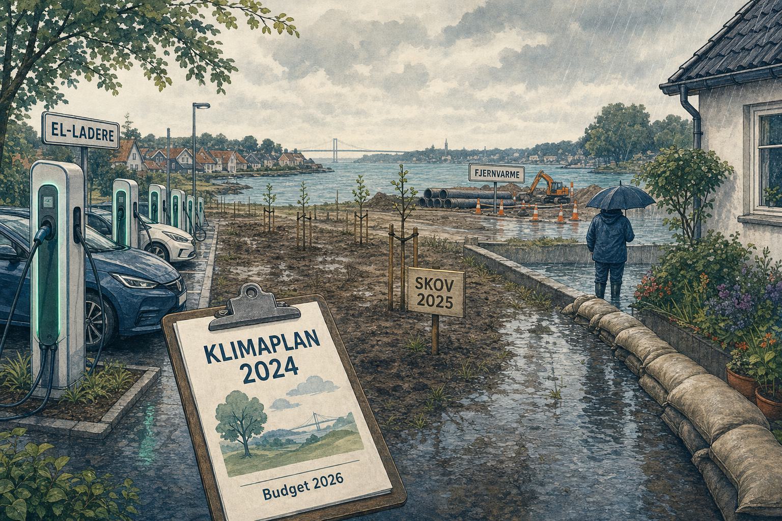 Illustration til: Middelfart i top på el-ladere – men naturen halter bagefter