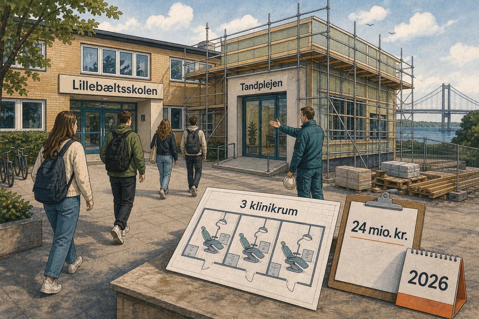 Illustration til: Million-plan godkendt: Ny stor tandklinik skal huse 1.800 unge