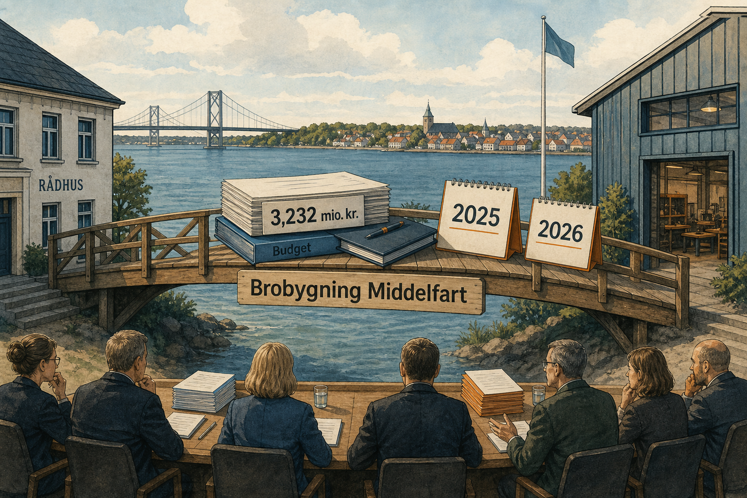 Illustration til: Millionstøtte sikret til Brobygning Middelfart