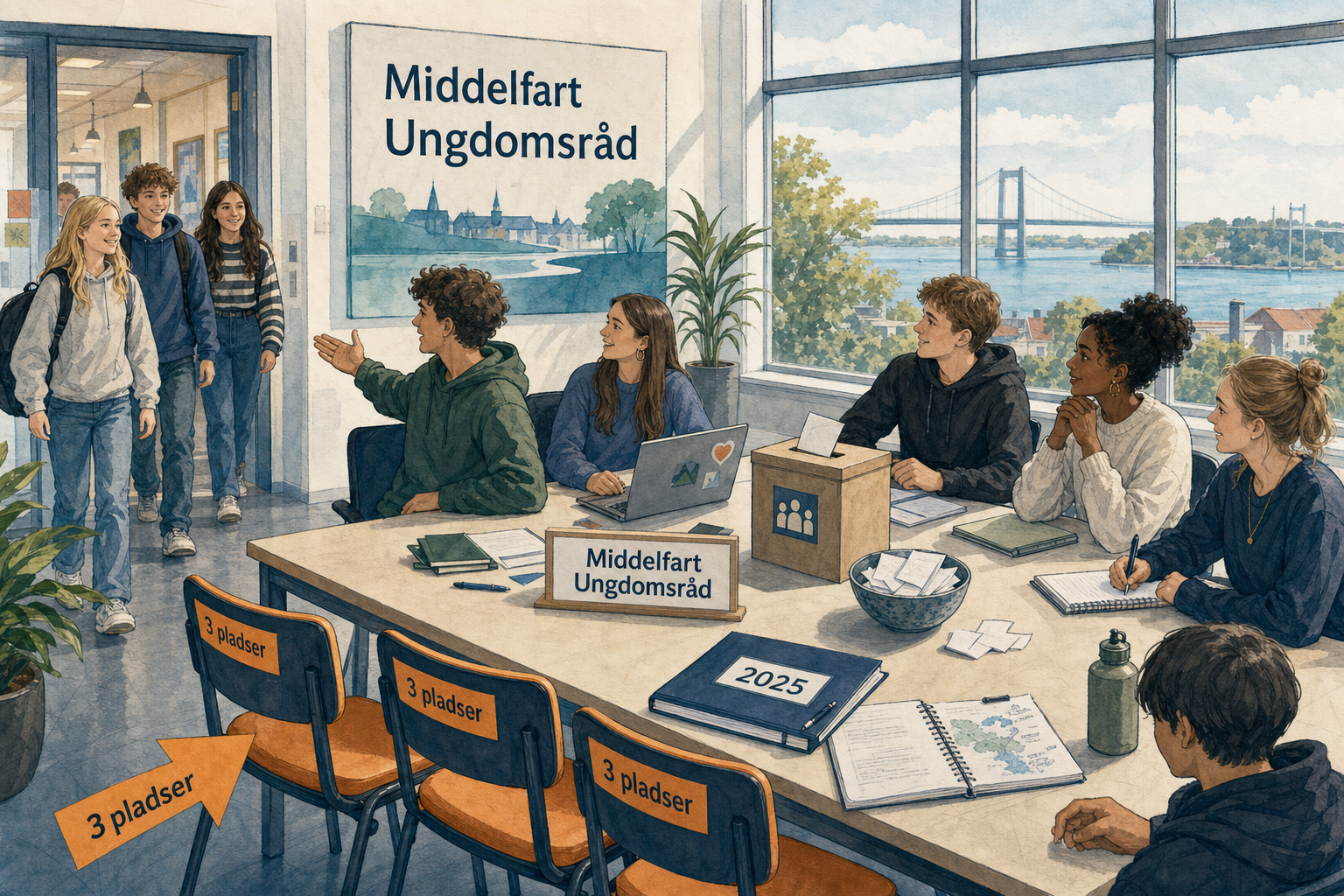 Illustration til: Nu får 9. klasserne stemmeret og plads i Middelfart Ungdomsråd
