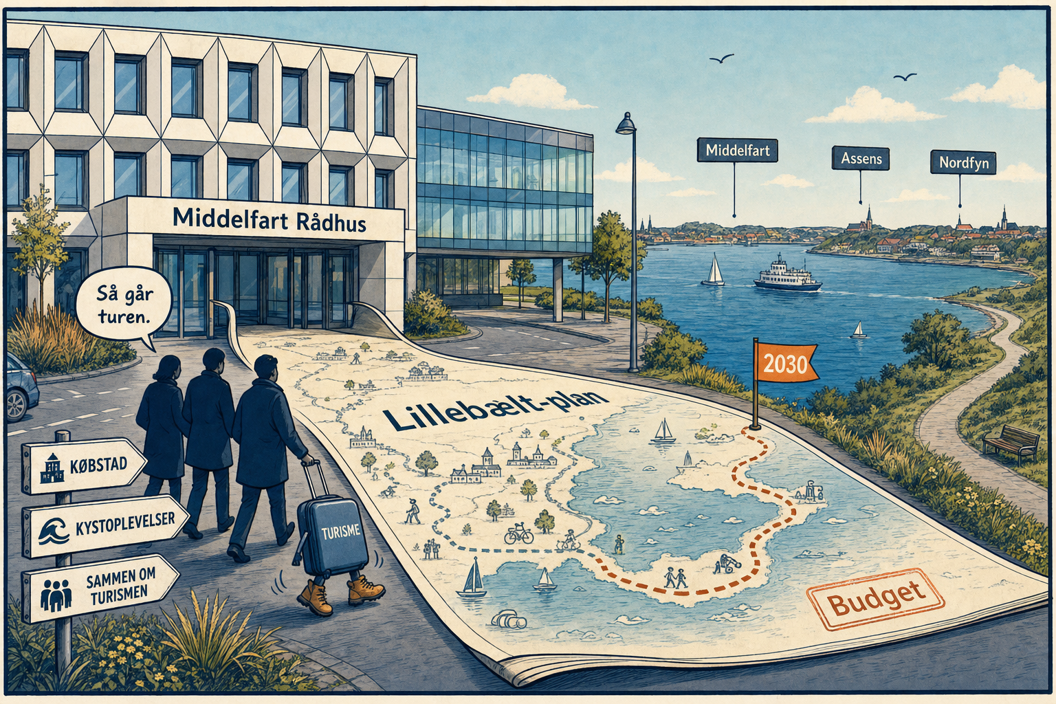 Illustration til: Ny plan godkendt: Middelfart går sammen med nabokommuner om turismevækst
