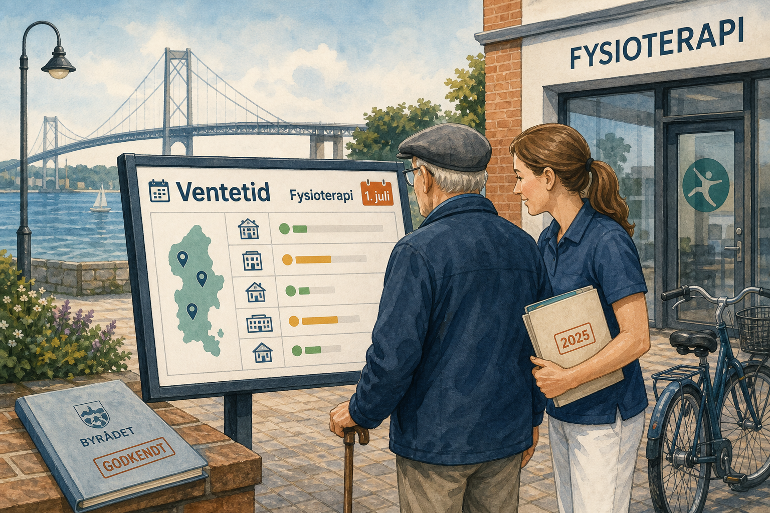 Illustration til: Nyt overblik på vej: Nu bliver det lettere at tjekke ventetiden til fysioterapi