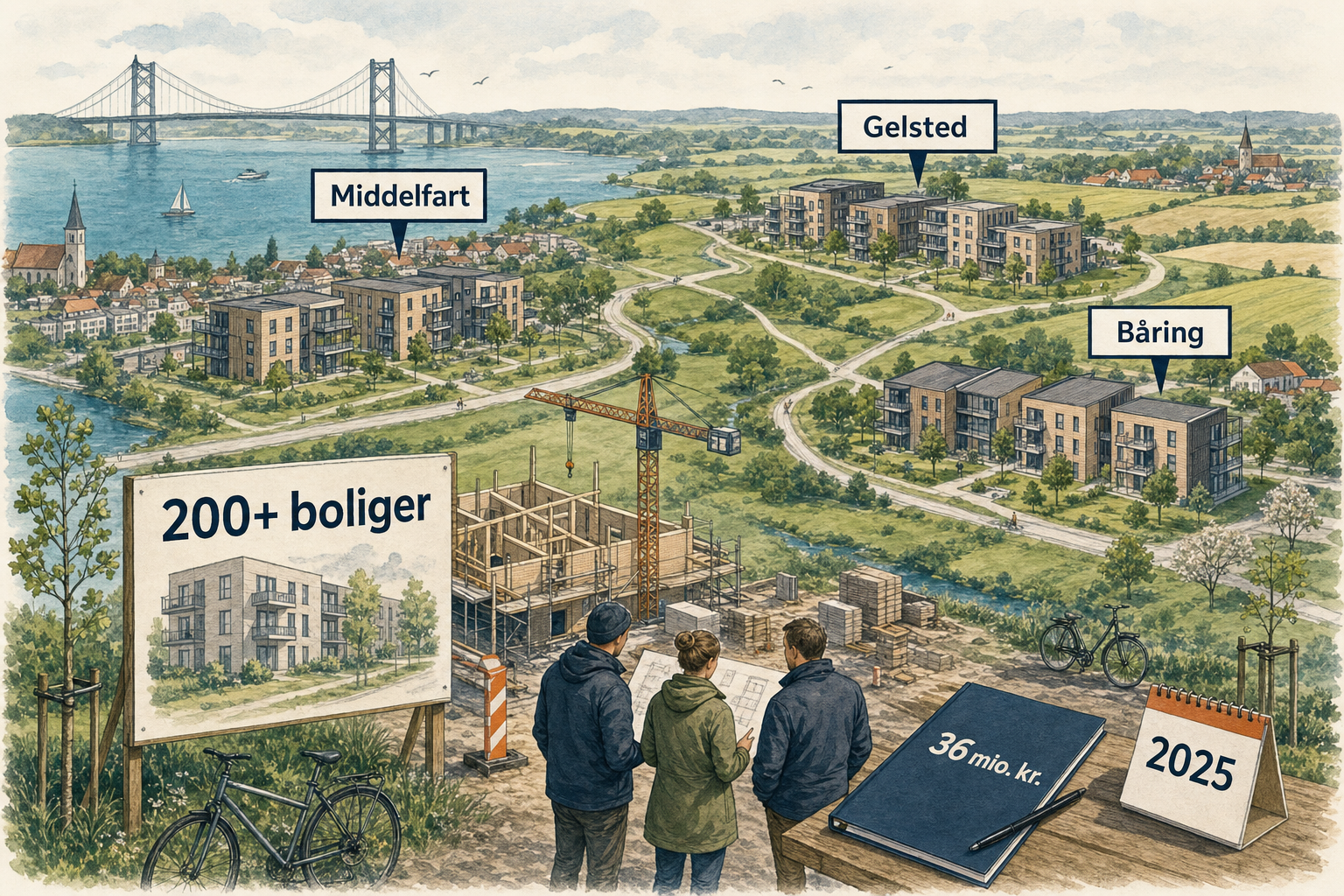 Illustration til: Over 200 nye lejeboliger på vej til hele kommunen
