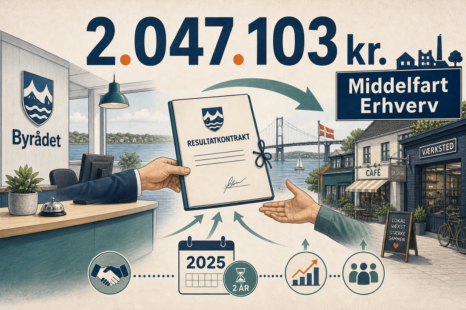 Illustration til: Over to millioner kroner til lokalt erhvervsliv i 2025