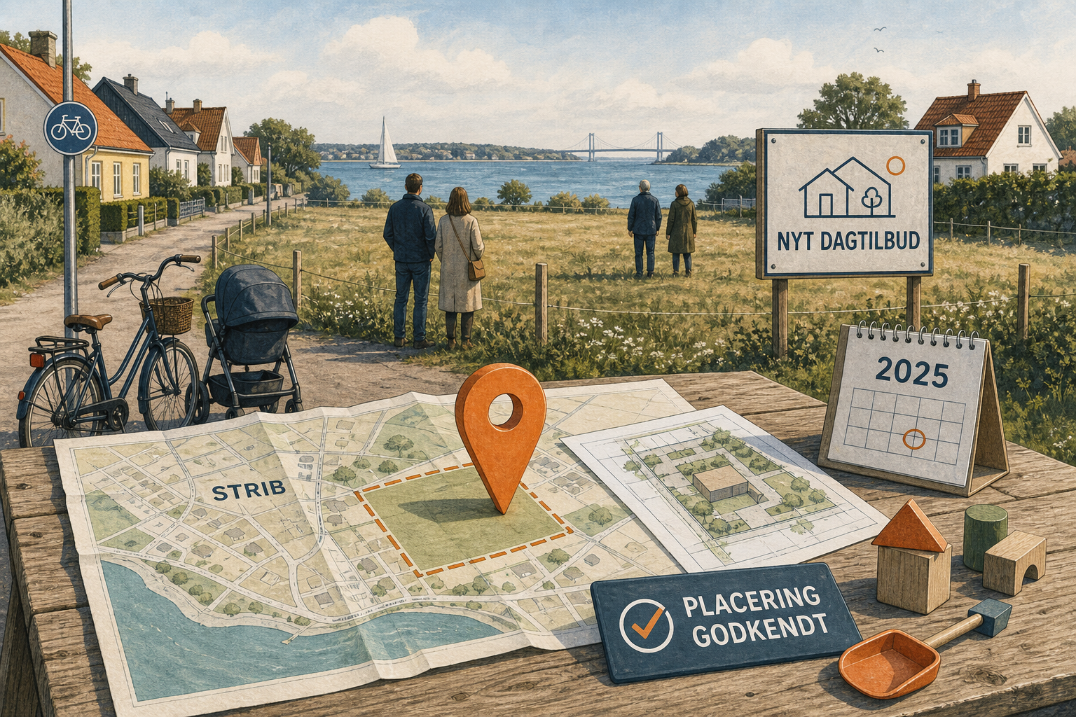 Illustration til: Placeringen er på plads: Nyt dagtilbud på vej til Strib