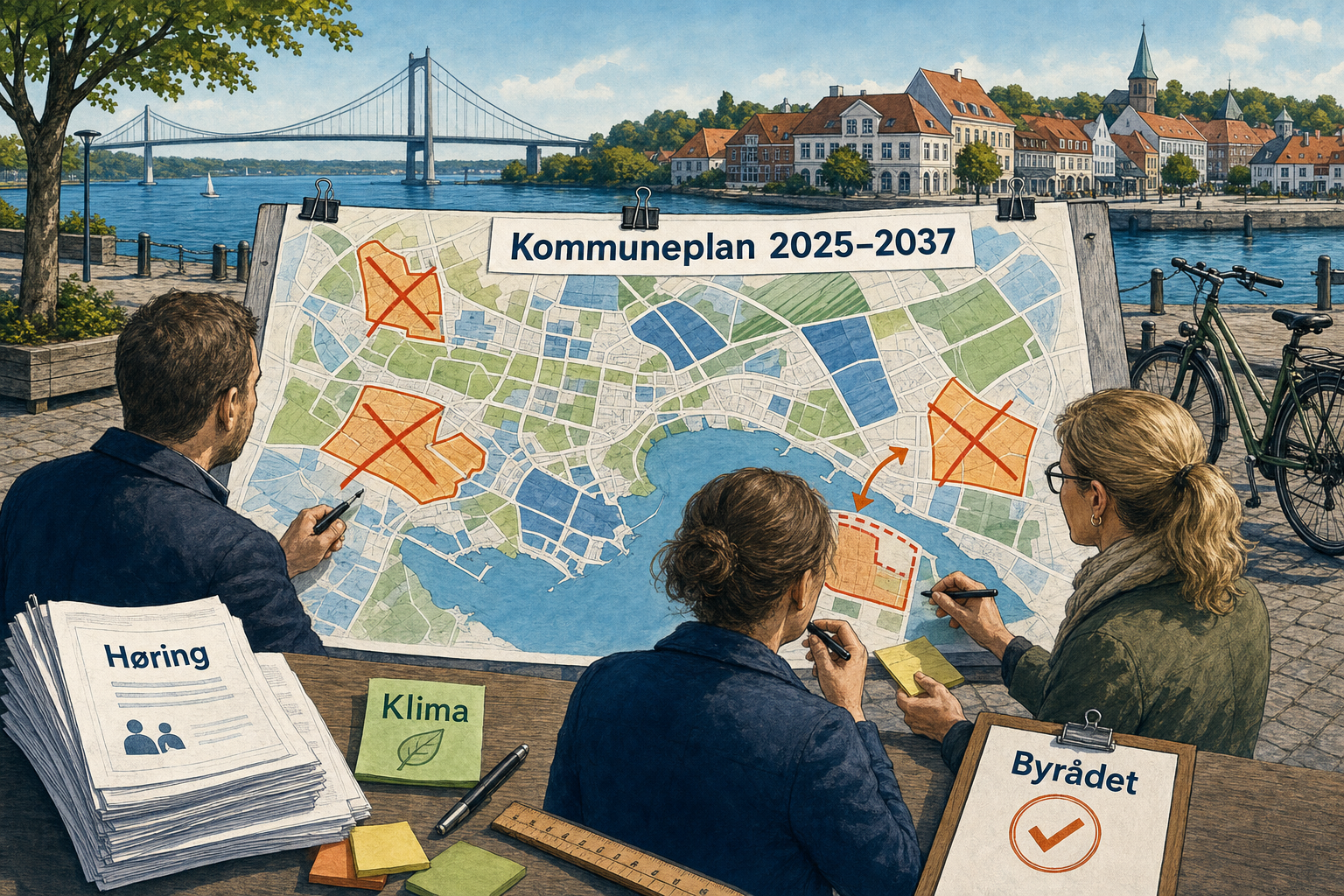 Illustration til: Planen for fremtidens Middelfart er klar: Her er de nye regler for boliger og erhverv