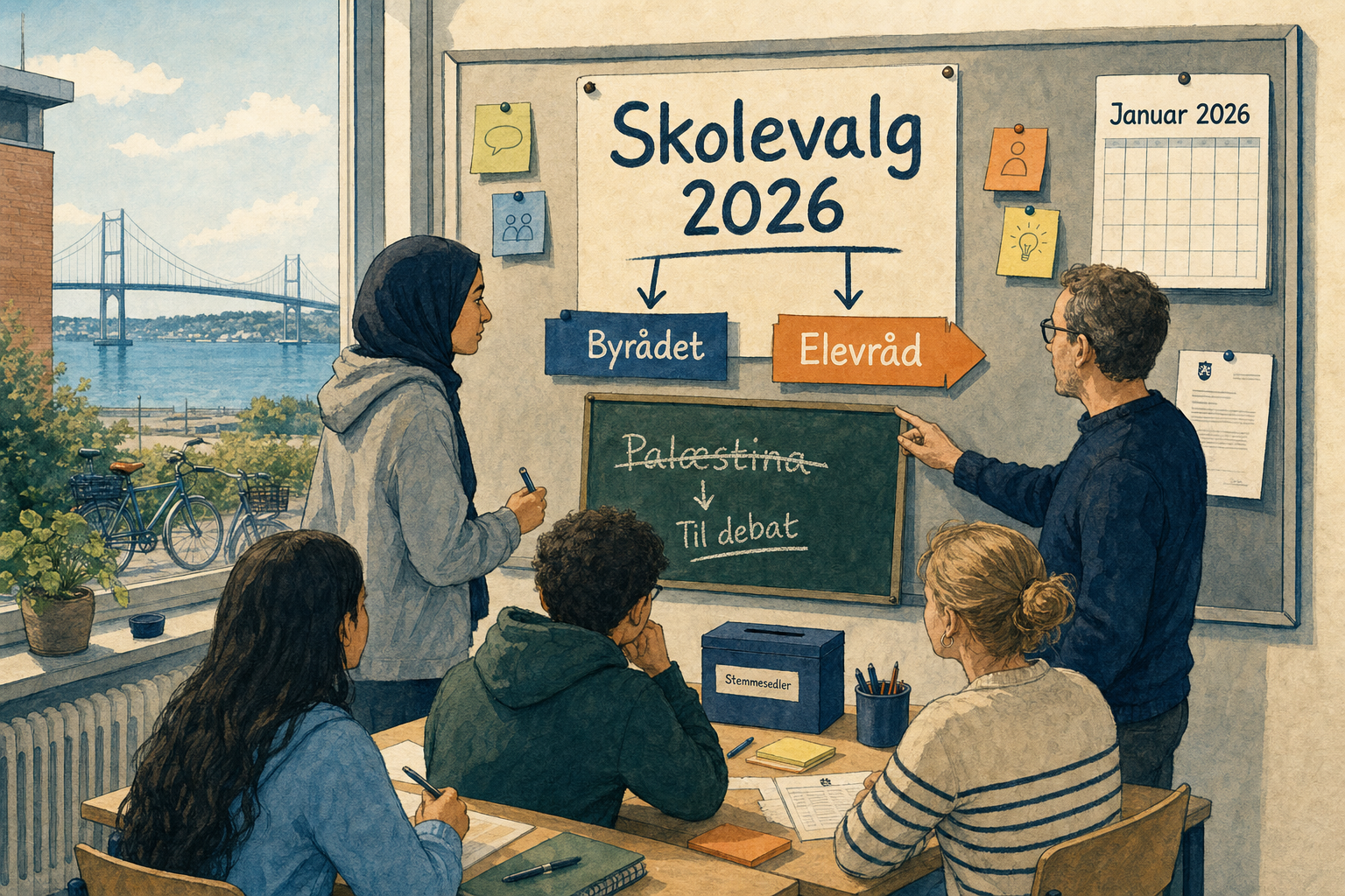 Illustration til: Skolevalg: Eleverne må gerne diskutere Palæstina