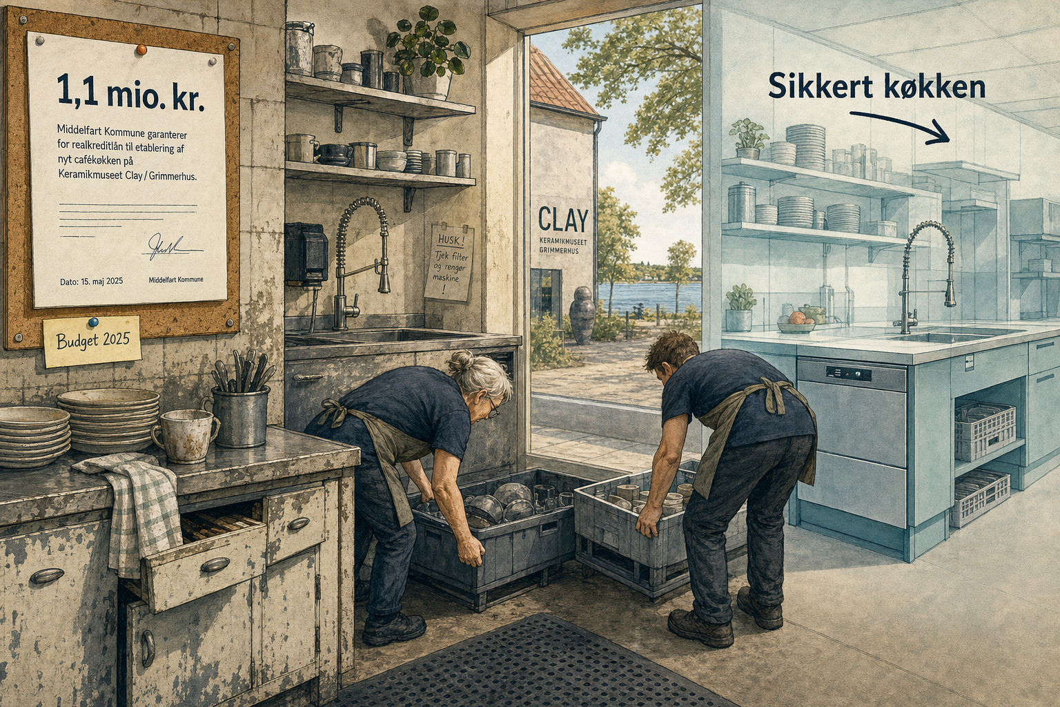 Illustration til: Slidt køkken på Clay får totalrenovering efter kommunal hjælp