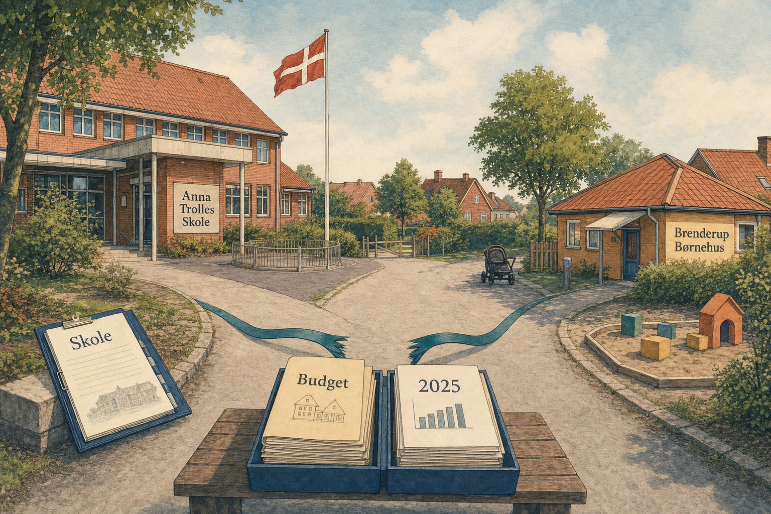 Illustration til: Slut med fælles ledelse: Skole og børnehus i Brenderup skilles ad
