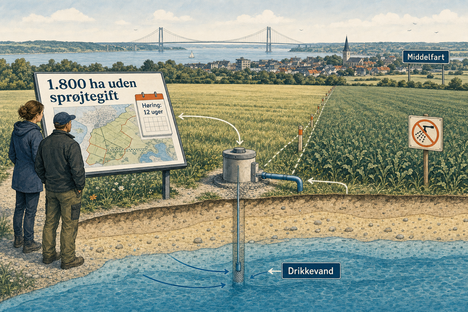 Illustration til: Slut med sprøjtegift på 1.800 hektar: Ny plan skal sikre drikkevandet