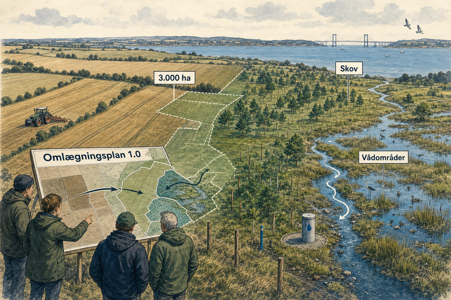 Illustration til: Kæmpe naturplan: Tusindvis af hektar bliver til skov og vådområder