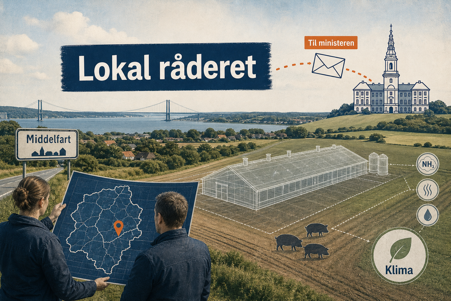Illustration til: Byrådet til minister: Vi vil selv bestemme over svinestalde