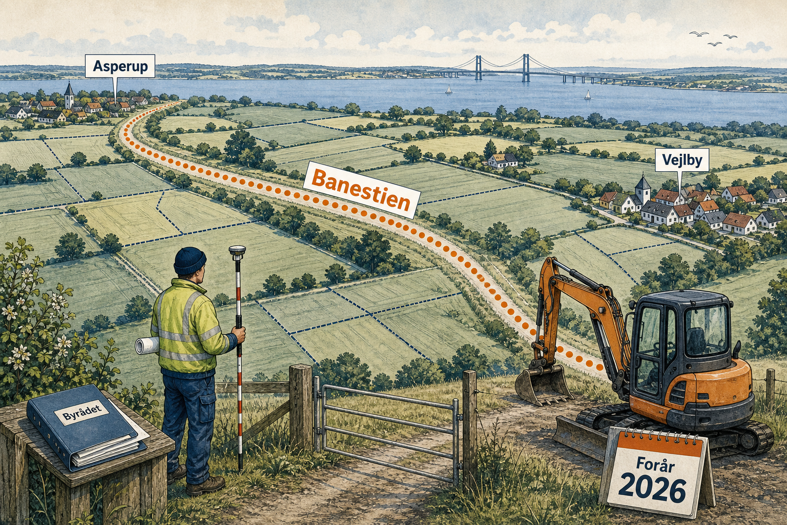 Illustration til: Tidsplan klar: Nu hentes jorden til ny banesti