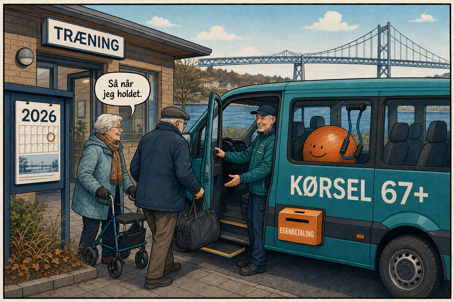 Illustration til: Byrådet sikrer kørsel til træning for 67+ med egenbetaling