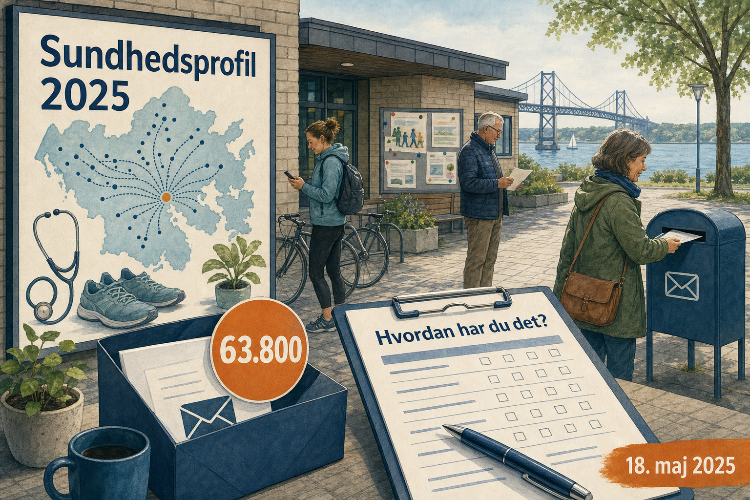 Illustration til: 63.800 syddanskere får sundhedsspørgsmål: Middelfart opfordrer til svar