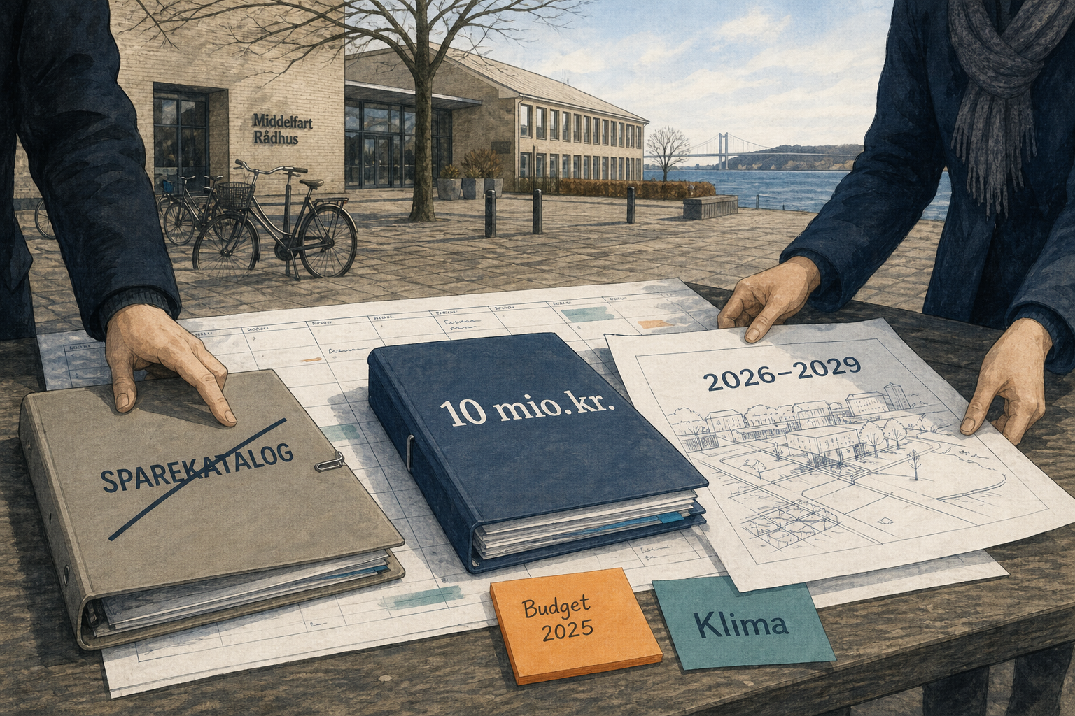 Illustration til: Budgetplanen ændres: Ingen sparekatalog – fokus på 10 mio. i forhandling
