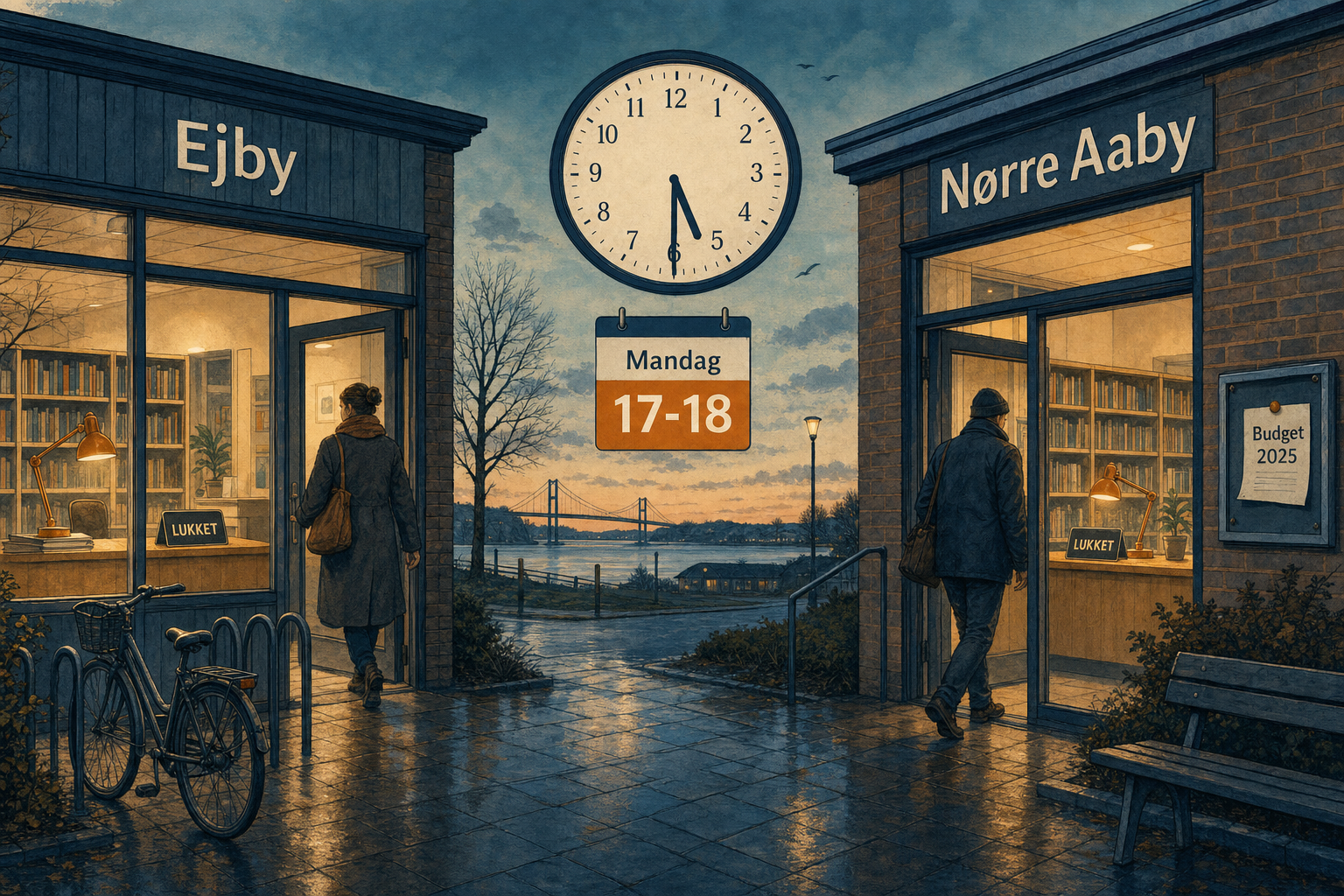 Illustration til: Ejby og Nørre Aaby skruer ned for aftenbetjeningen på bibliotekerne
