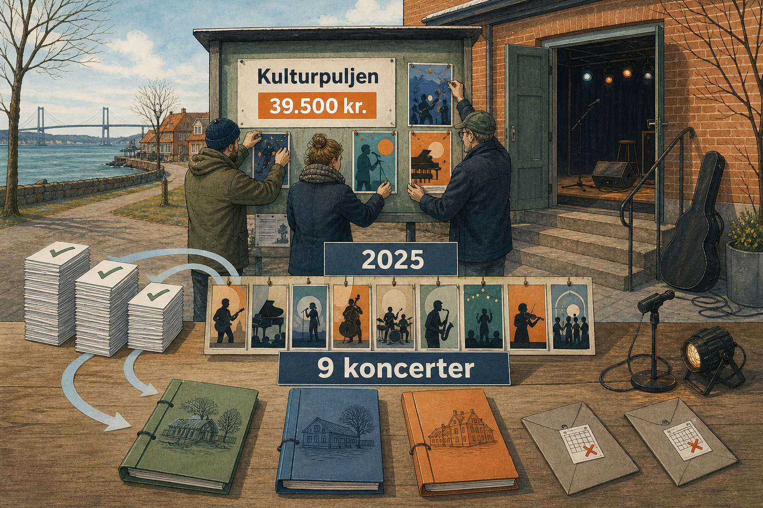 Illustration til: Kulturpuljen sender 39.500 kr. ud til koncerter og ungemusik i 2025