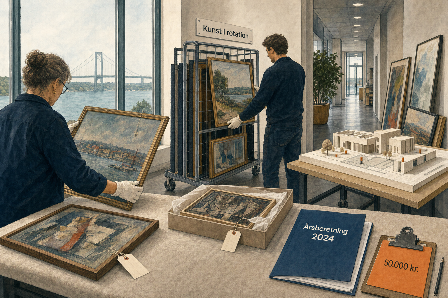 Illustration til: Kunstsamlingen i rotation: Billedkunstråd gjorde status for 2024