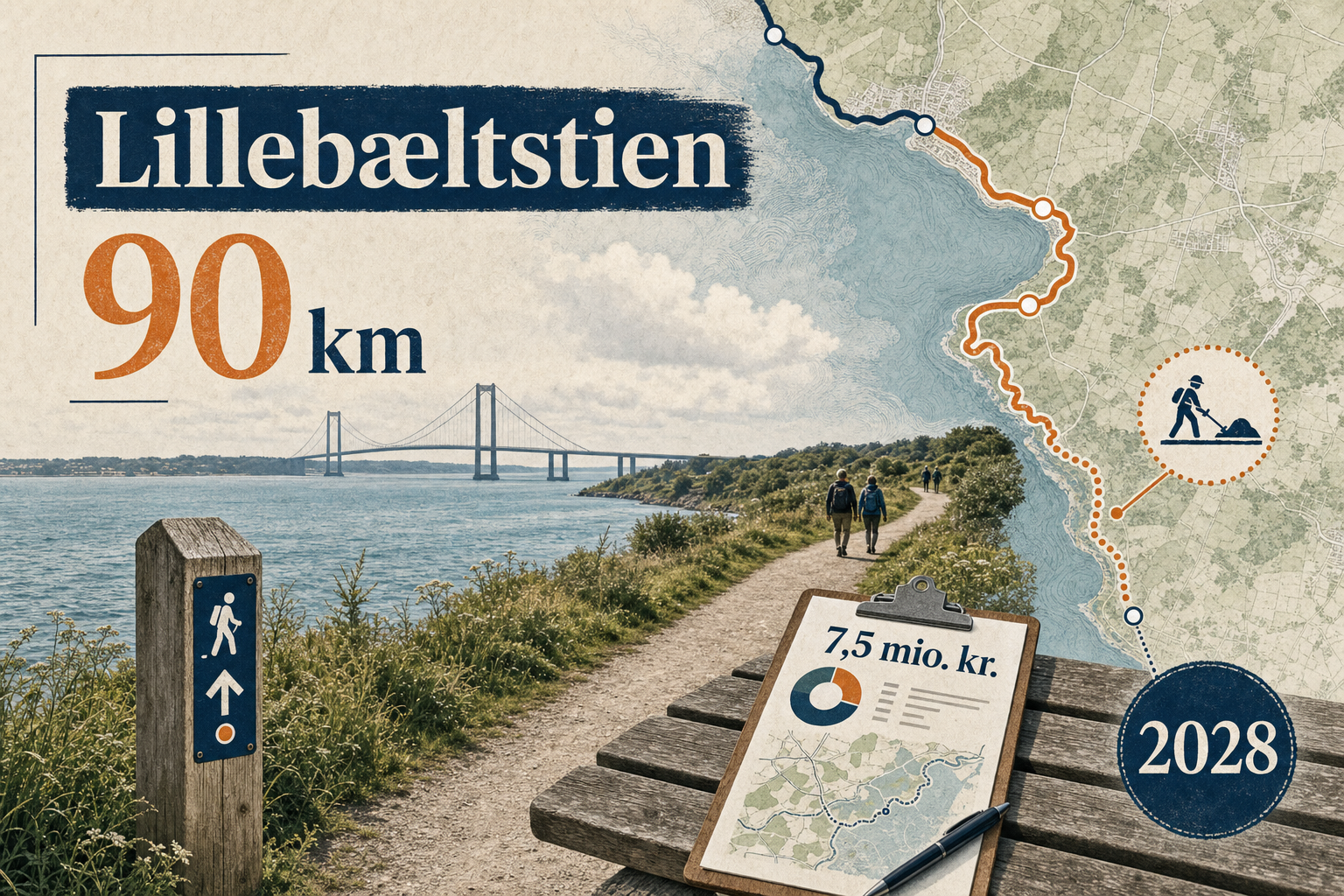Illustration til: Lillebæltstien skal vokse til 90 km: 7,5 mio. kr. sat af til næste etape