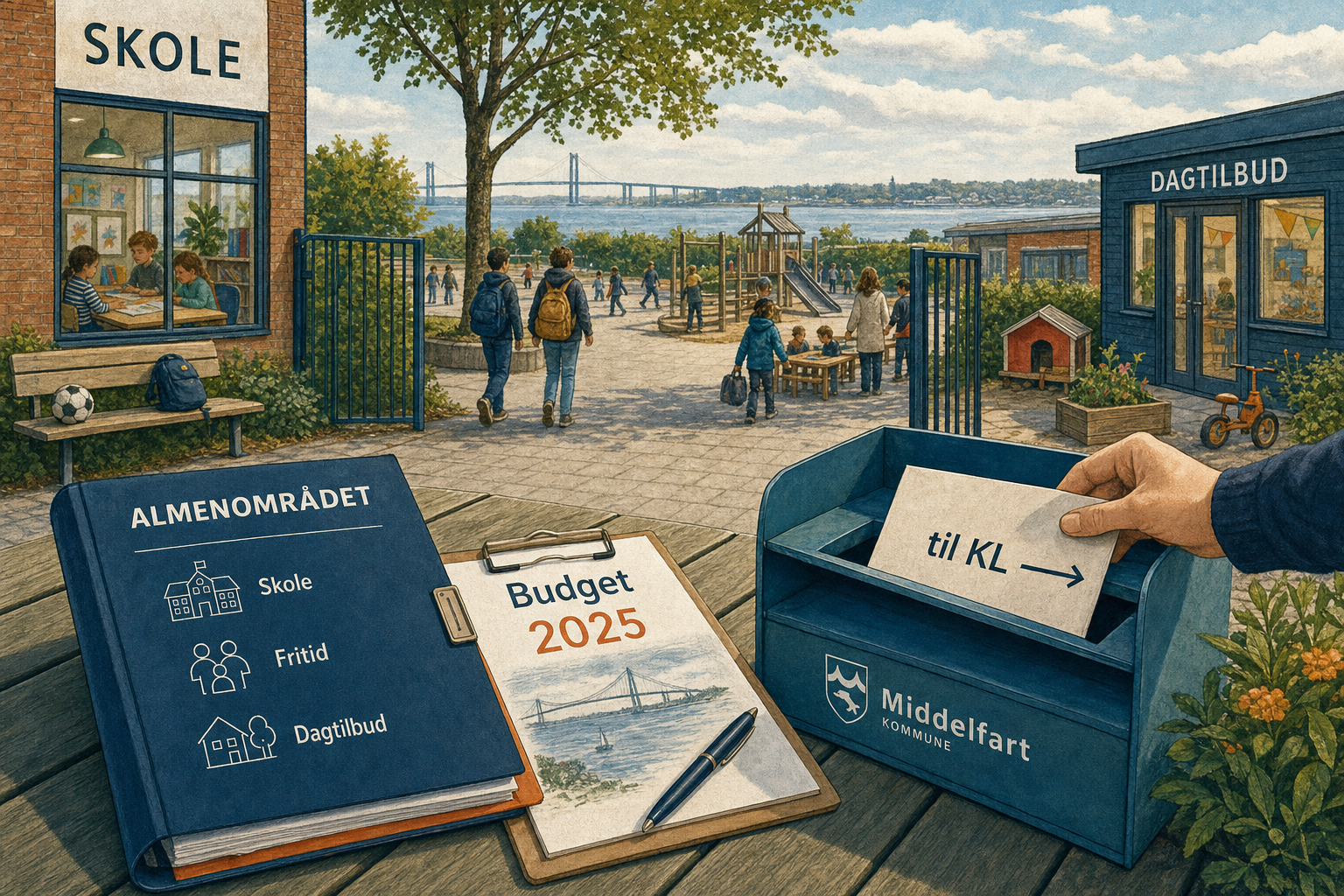 Illustration til: Middelfart støtter KL-linje: Almenområdet skal rumme flere børn og unge