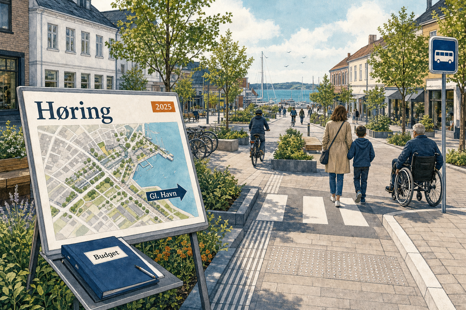 Illustration til: Midtbyen kan blive grønnere og mere tilgængelig – nyt tillæg sendes i høring