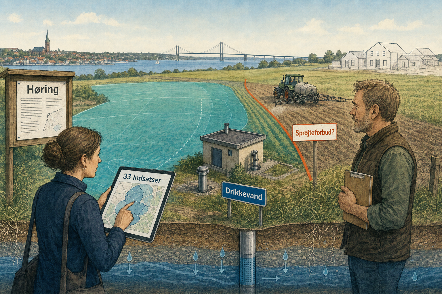 Illustration til: Ny plan kan give sprøjteforbud i sårbare drikkevandsområder