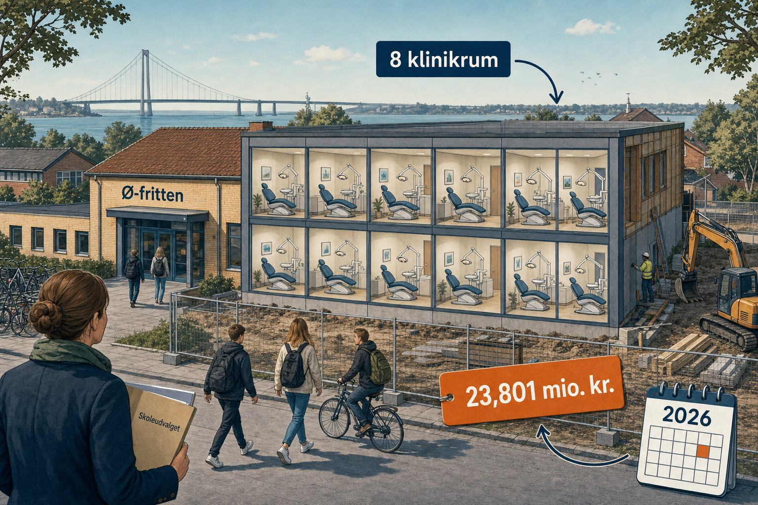 Illustration til: Ny tandklinik ved Lillebæltsskolen: plan vokser til 8 klinikrum