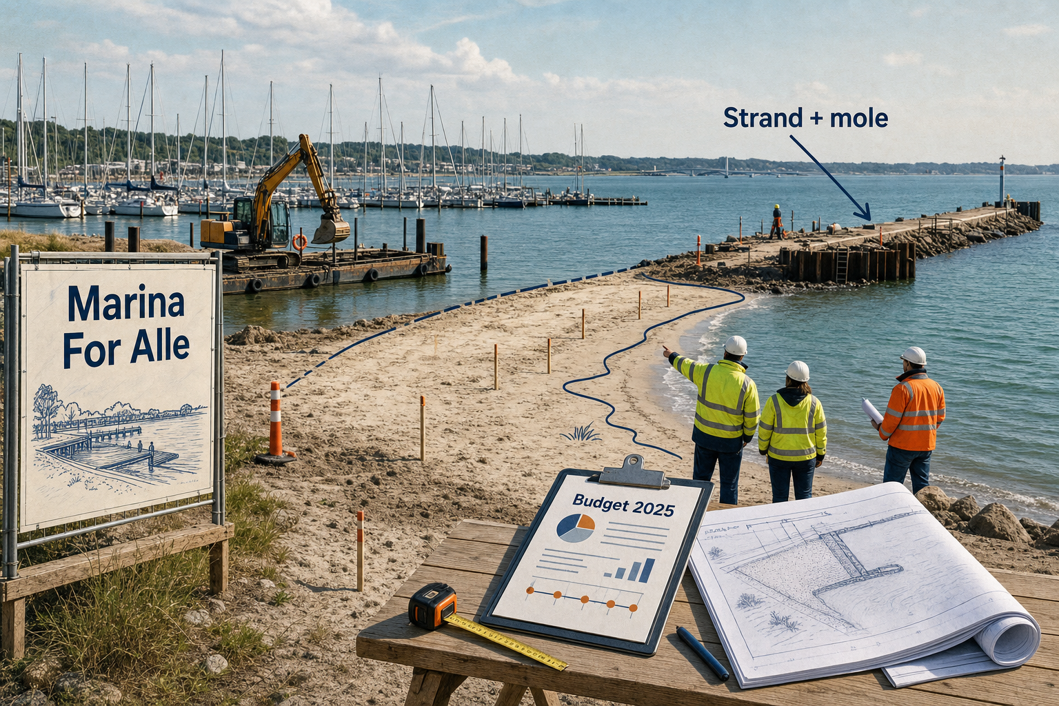 Illustration til: Strand og mole er næste skridt i “Marina for alle”