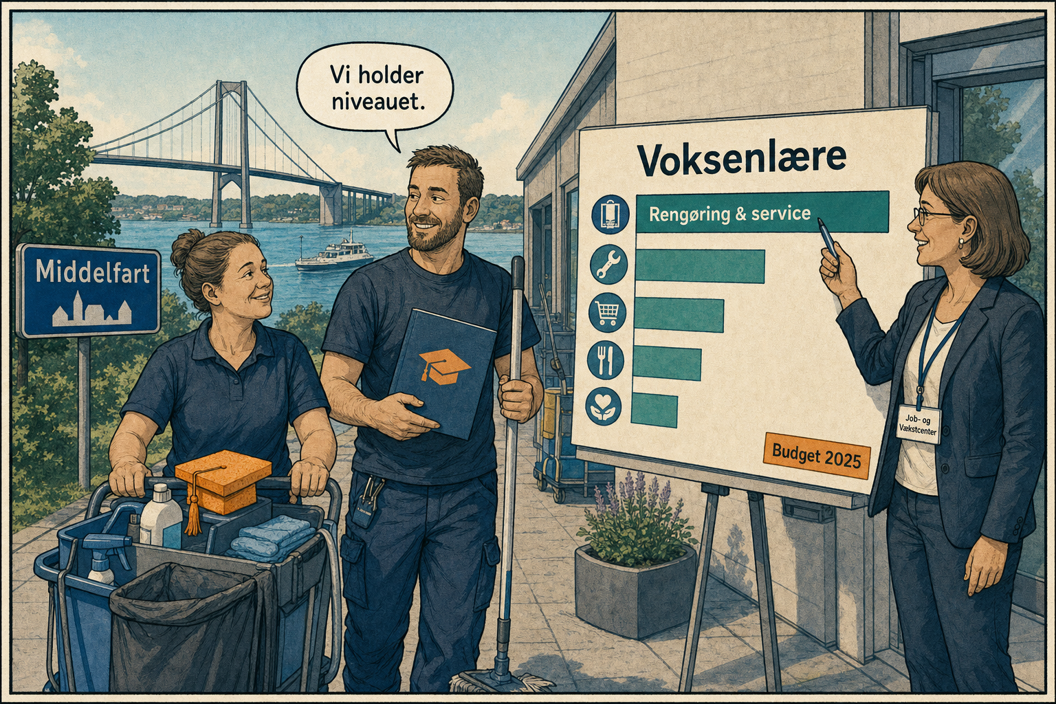 Illustration til: Voksenlærlinge holder højt niveau – især inden for rengøring og service