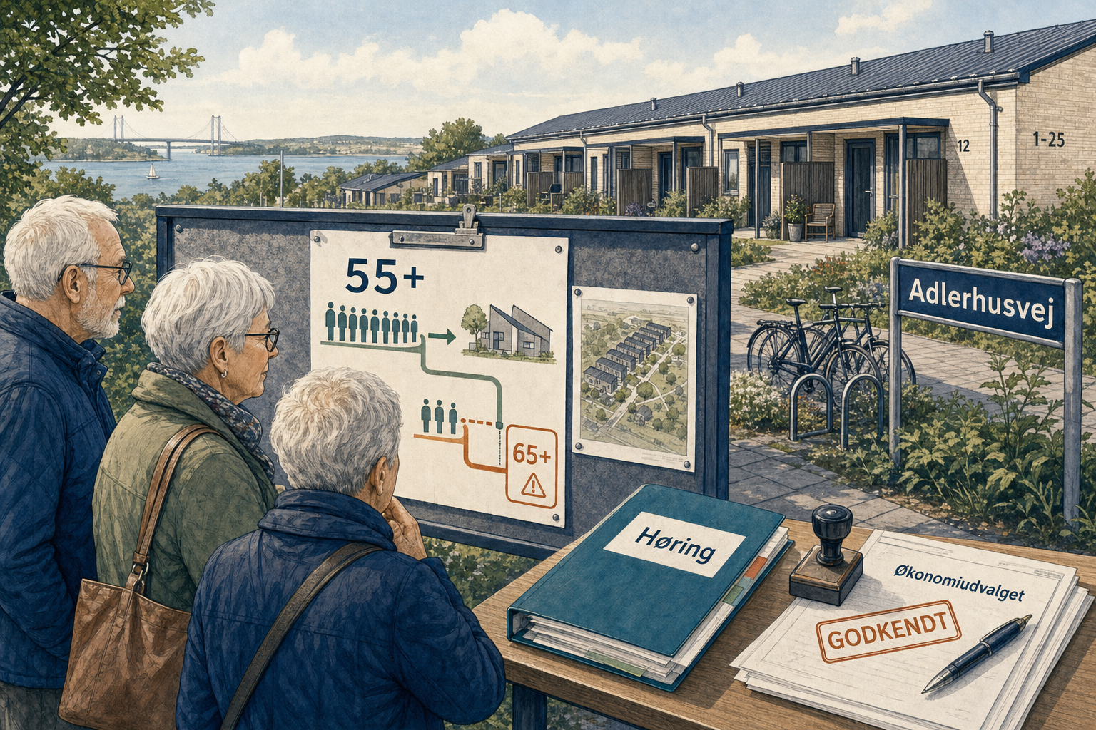 Illustration til: 55+ får nye spilleregler for boligerne på Adlerhusvej